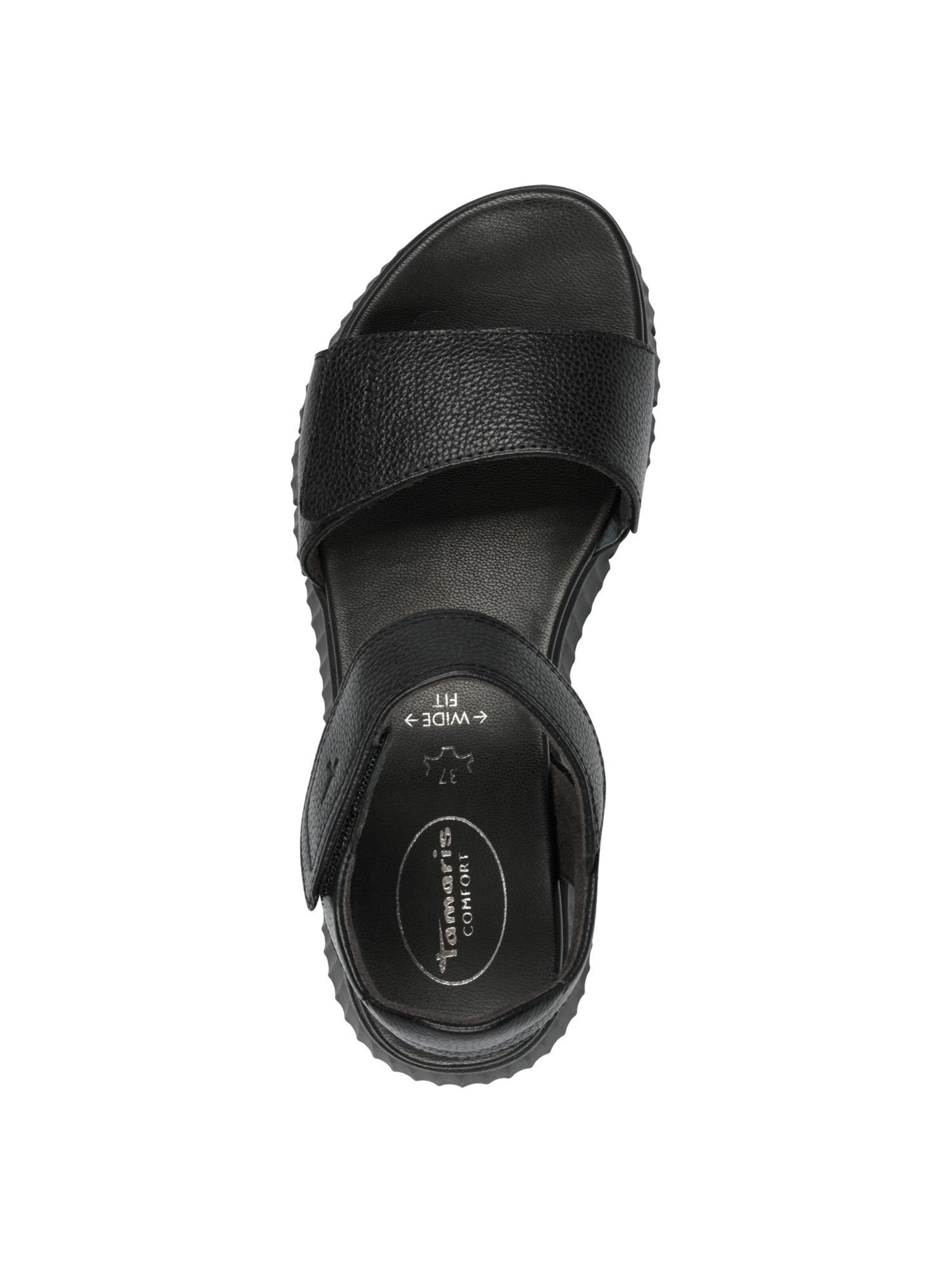 Tamaris Wide Fit Sandals in Black