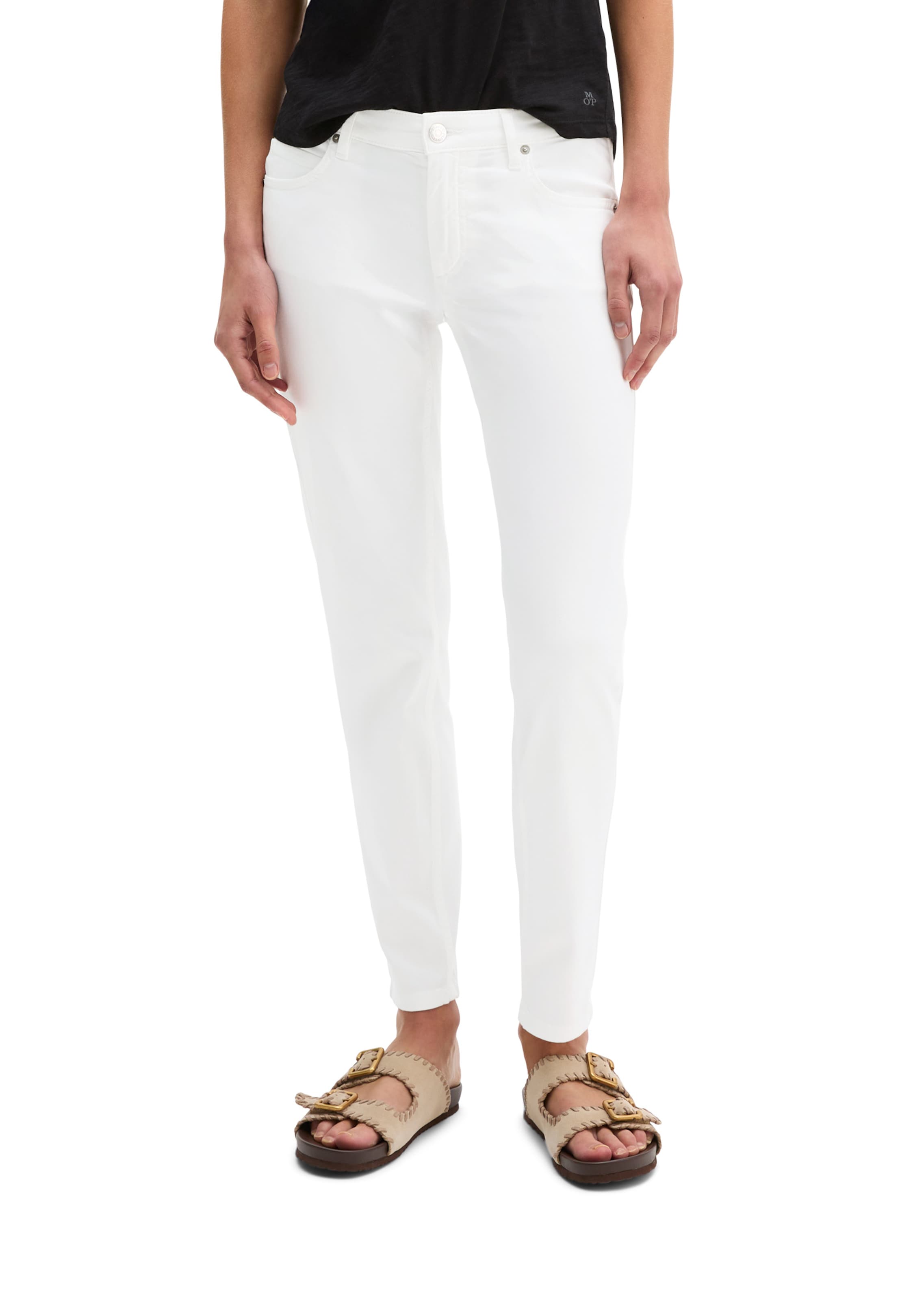 Marc O'Polo Slimfit Hose 'Luela' in Weiß: Vorderseite