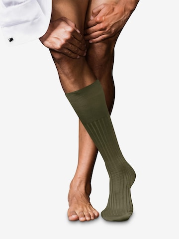 FALKE Knee High Socks 'No. 13 Finest Piuma Cotton' in Green: front