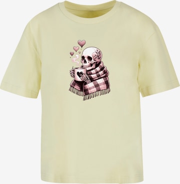 T-shirt 'Cozy Winter Skelett' F4NT4STIC en jaune : devant