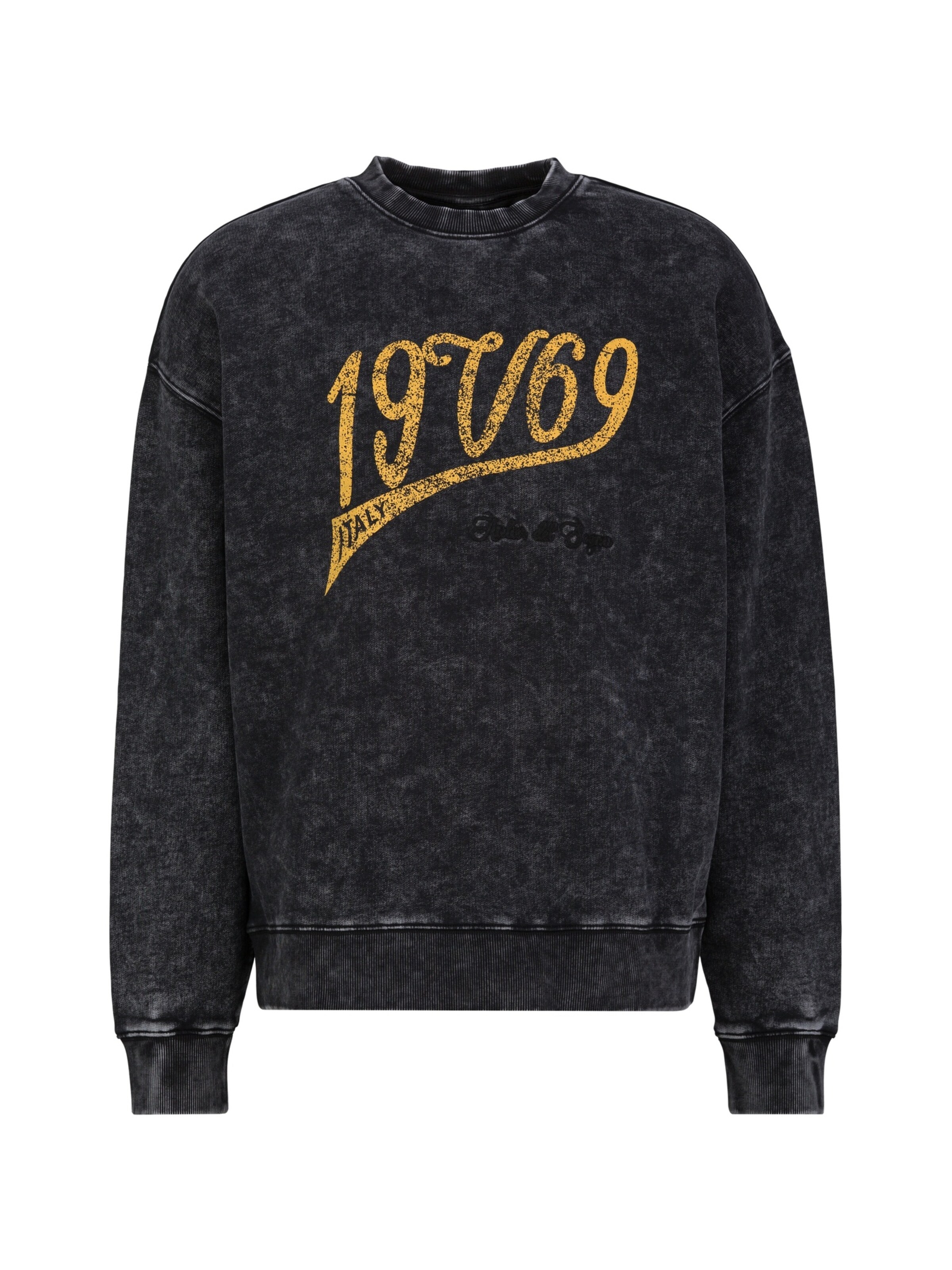 19V69 ITALIA Sweatshirt 'Omero' in Schwarz: Vorderseite