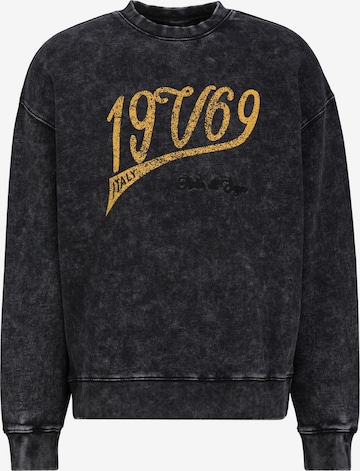 19V69 ITALIA Sweatshirt 'Omero' in Schwarz: Vorderseite