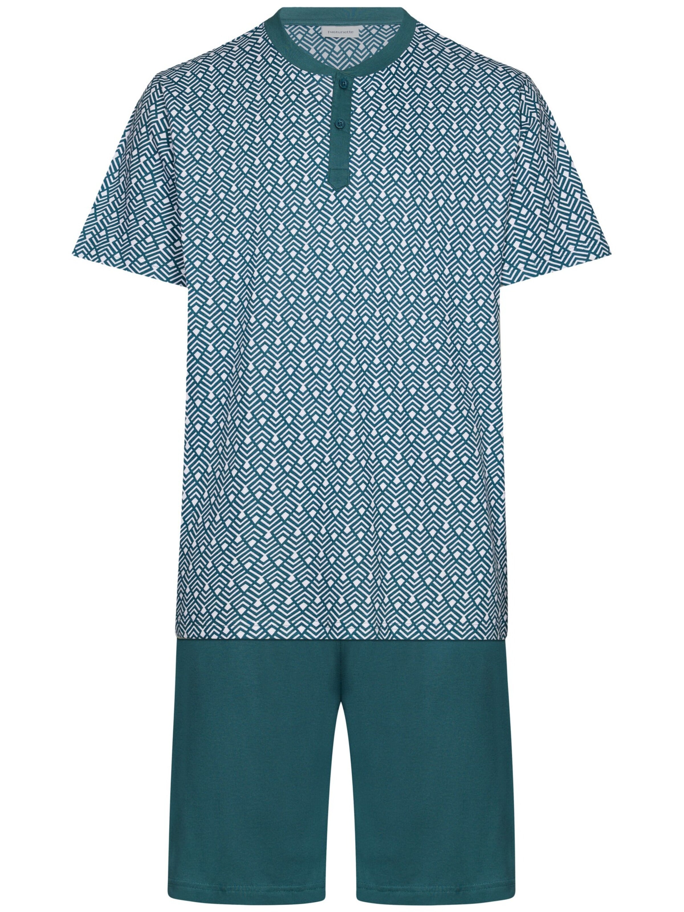 Pastunette Pajama short 'Shortama with buttons' in Green: front