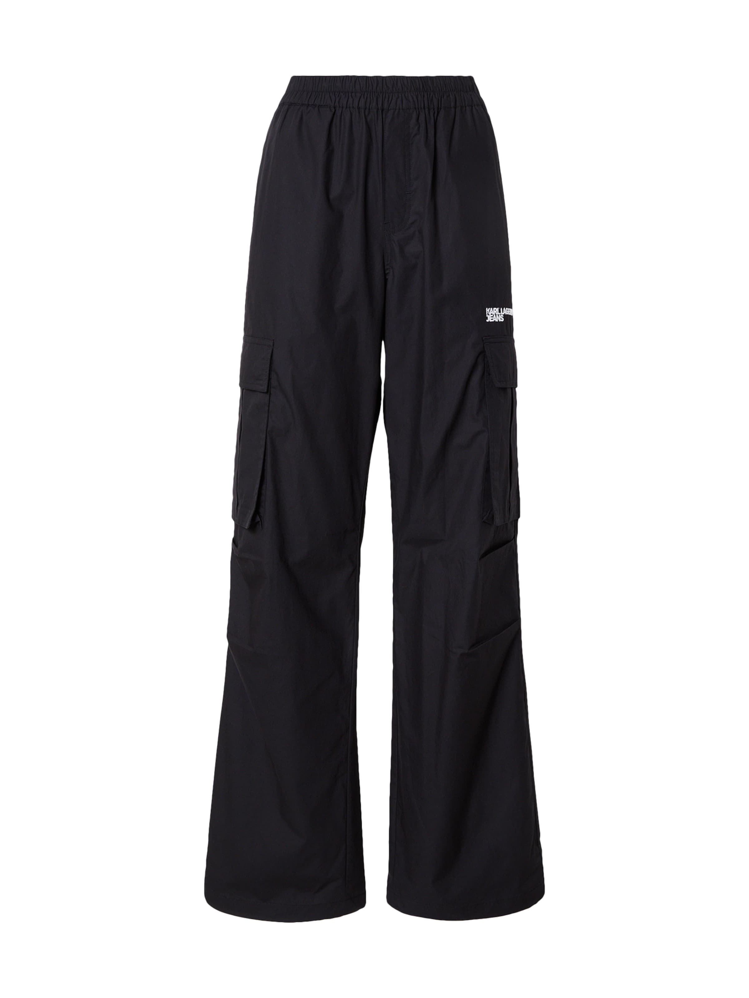 Loosefit Pantaloni cargo di KARL LAGERFELD JEANS in nero: frontale