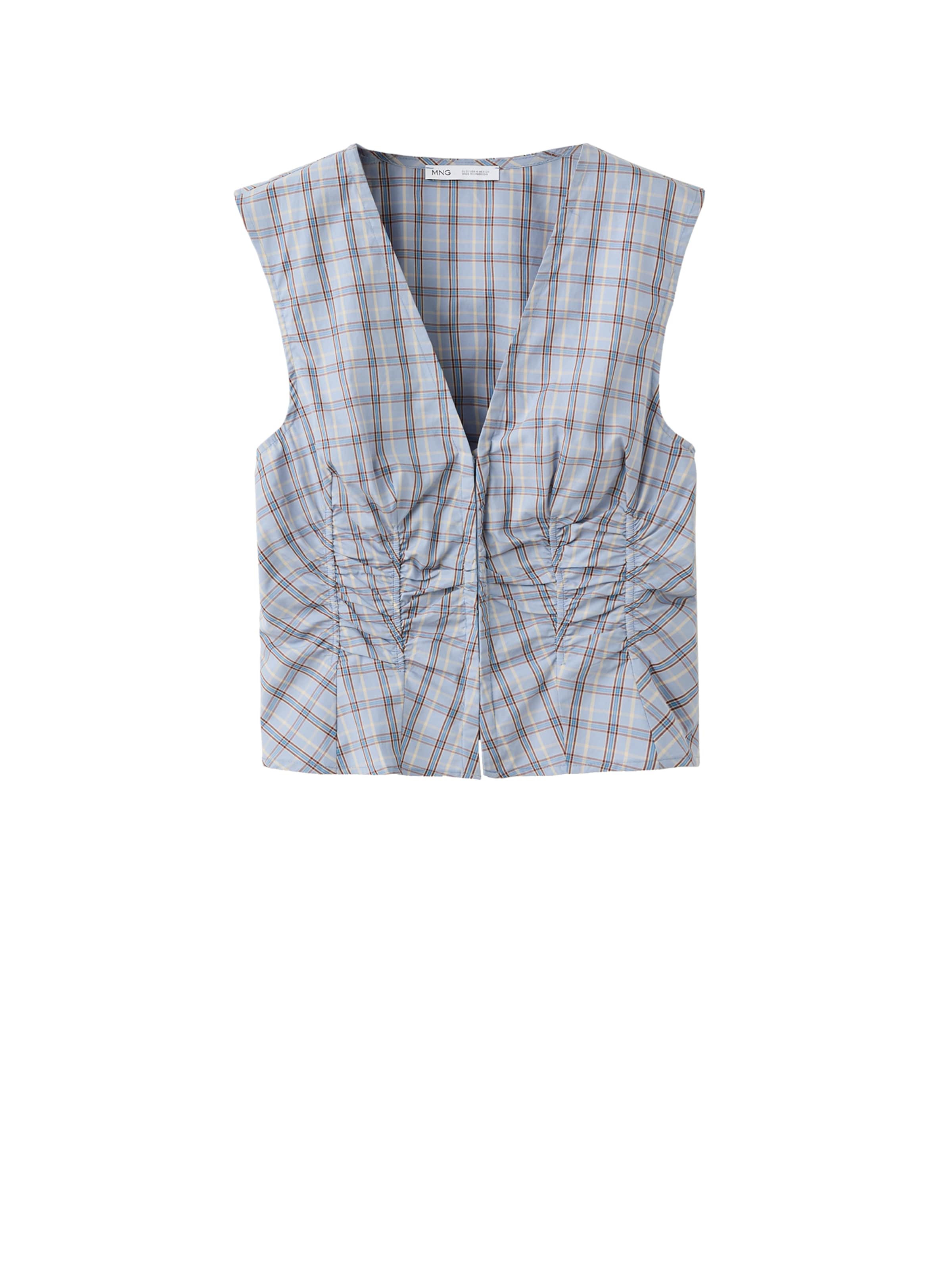 MANGO Bluse 'Cumin' in hellbeige / blau / hellblau / braun, Produktansicht