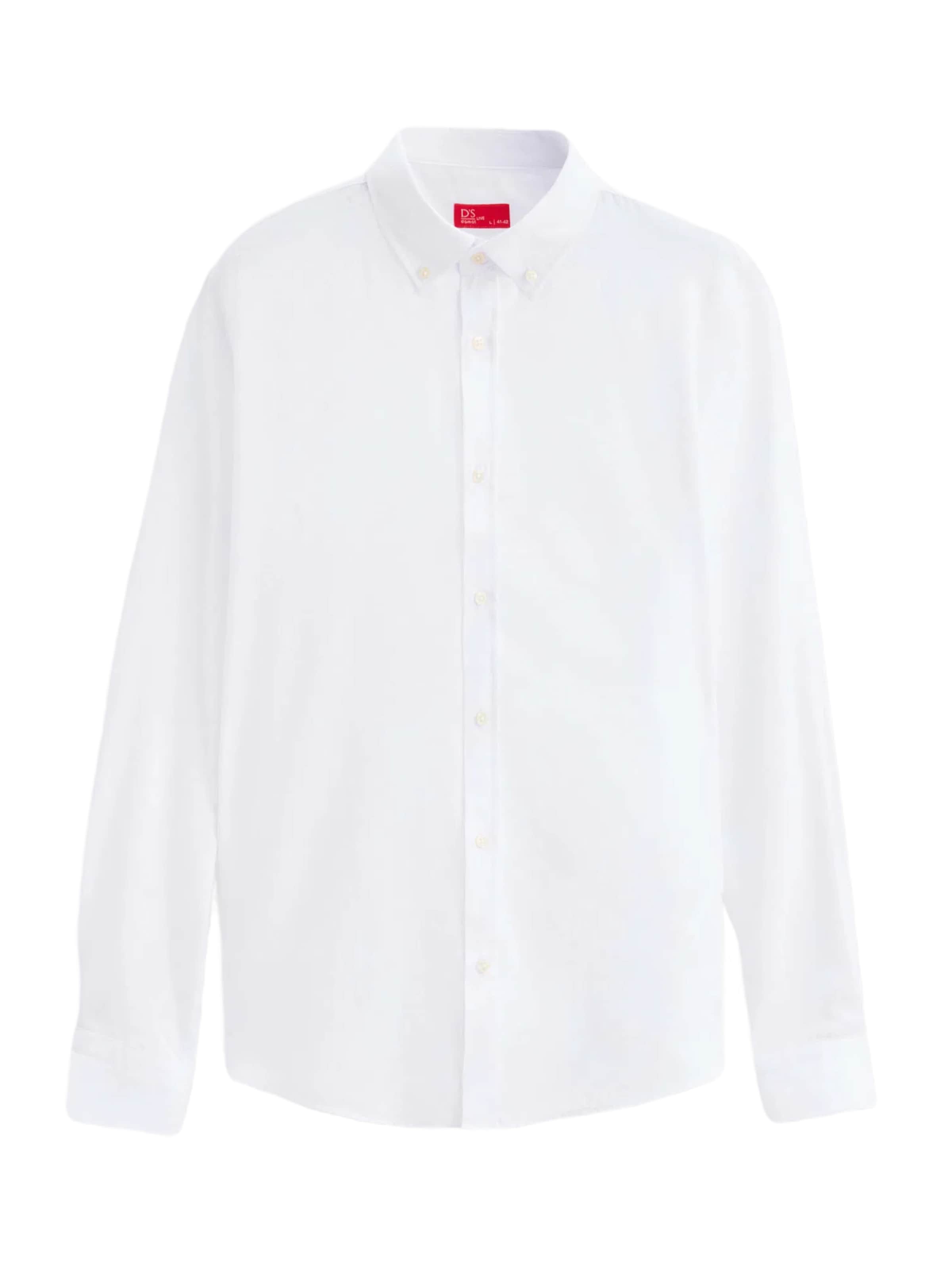 D’S Damat Regular fit Overhemd in Wit: voorkant