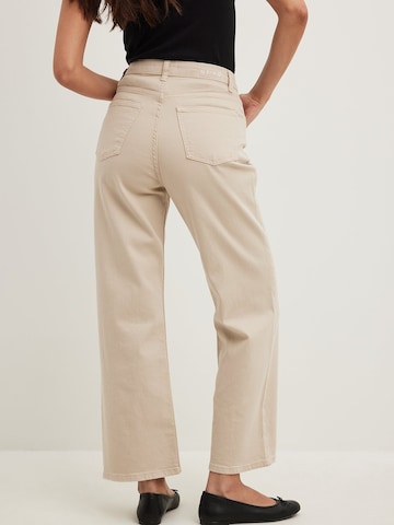 NA-KD Wide Leg Jeans in Beige