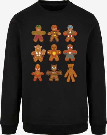 ABSOLUTE CULT Sweatshirt 'Marvel Universe - Christmas Gingerbread Avengers' in Black: front