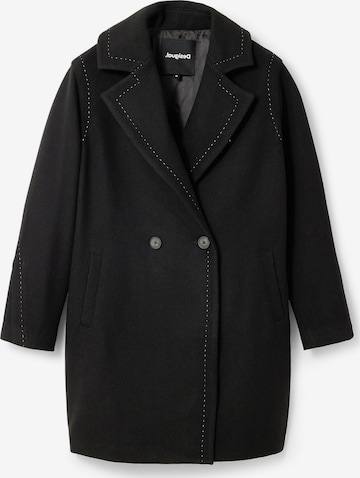 Desigual Преходно палто в черно: отпред