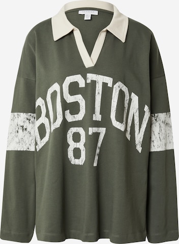 TOPSHOP Shirt 'Boston 87' in Green: front