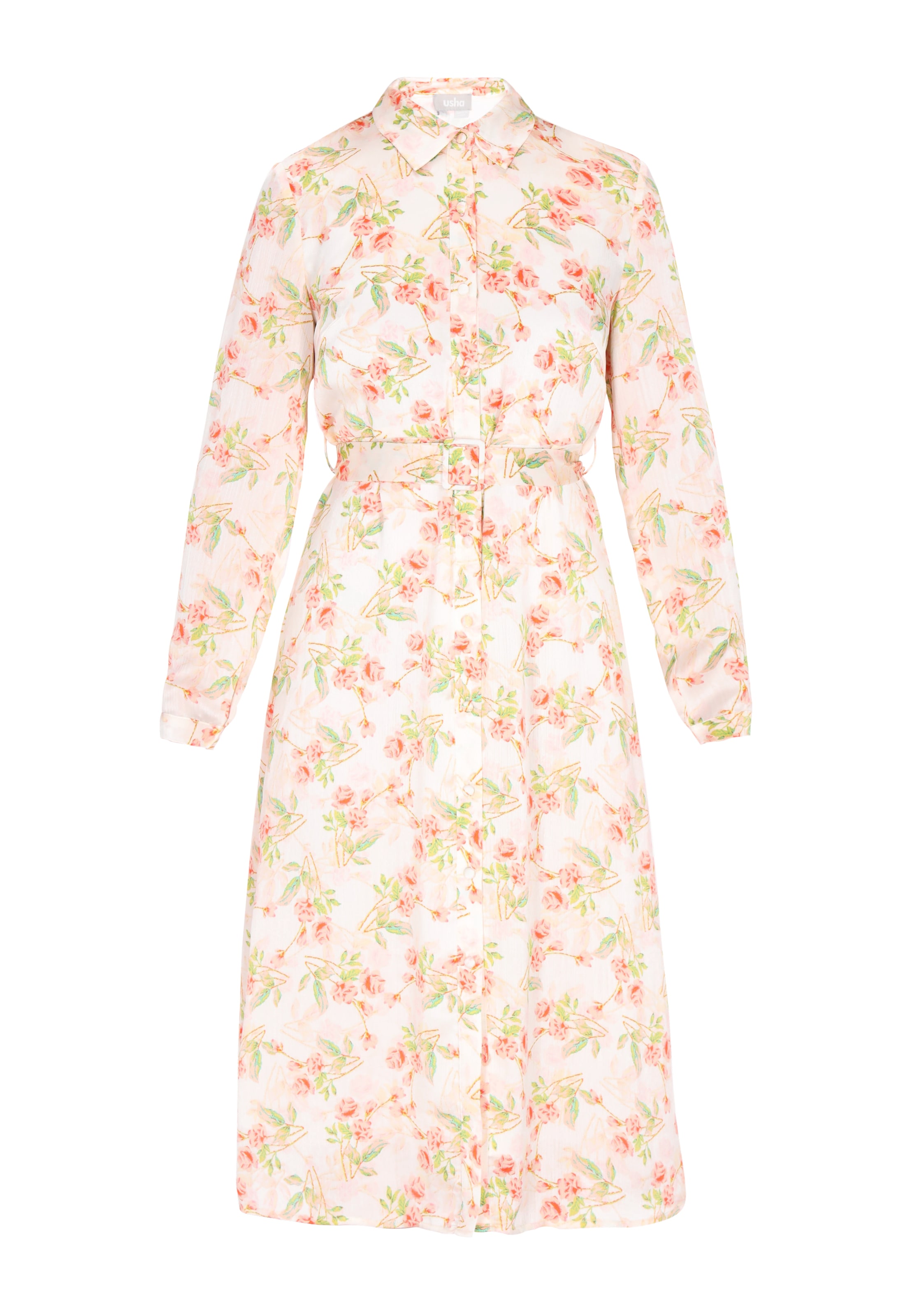 UshaKošulja haljina 'Fashion Look' - bijela boja: prednji dio