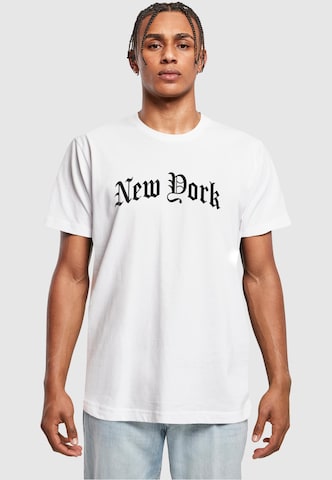 Mister Tee Shirt 'New York' in Wit: voorkant
