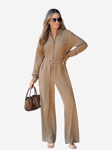 Cupshe Jumpsuit in Brown: front