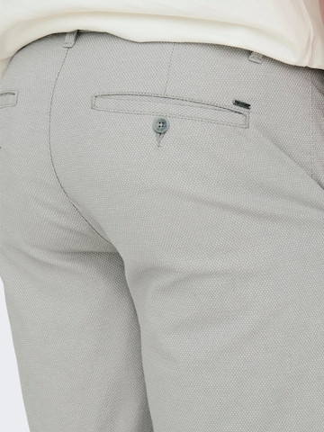 Only & Sons - Regular Calças chino 'Peter Dobby' em cinzento