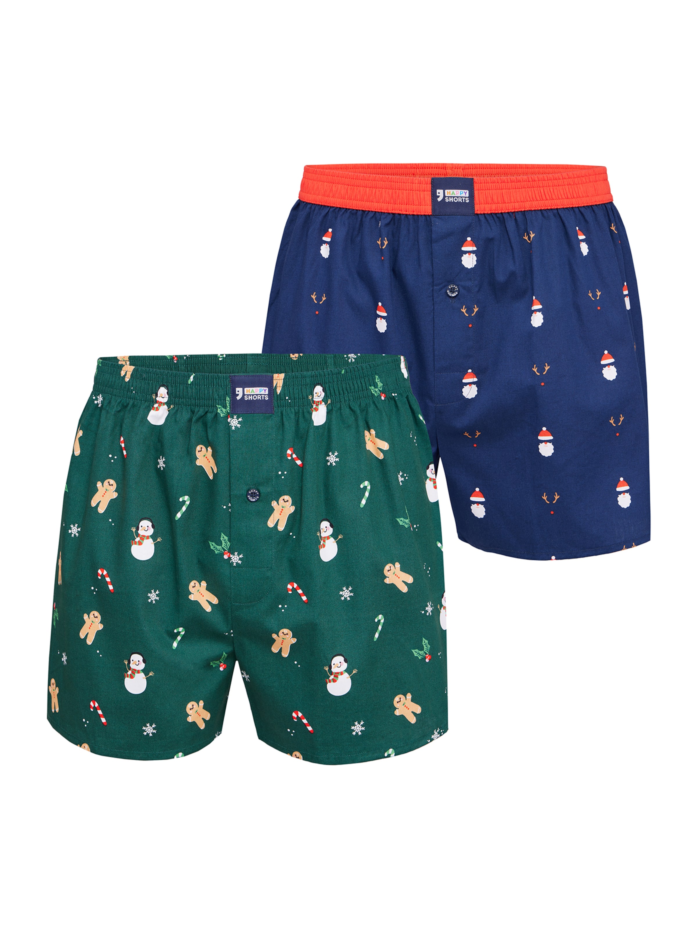 Happy Shorts - Calzoncillo boxer ' XMAS ' en azul: frente