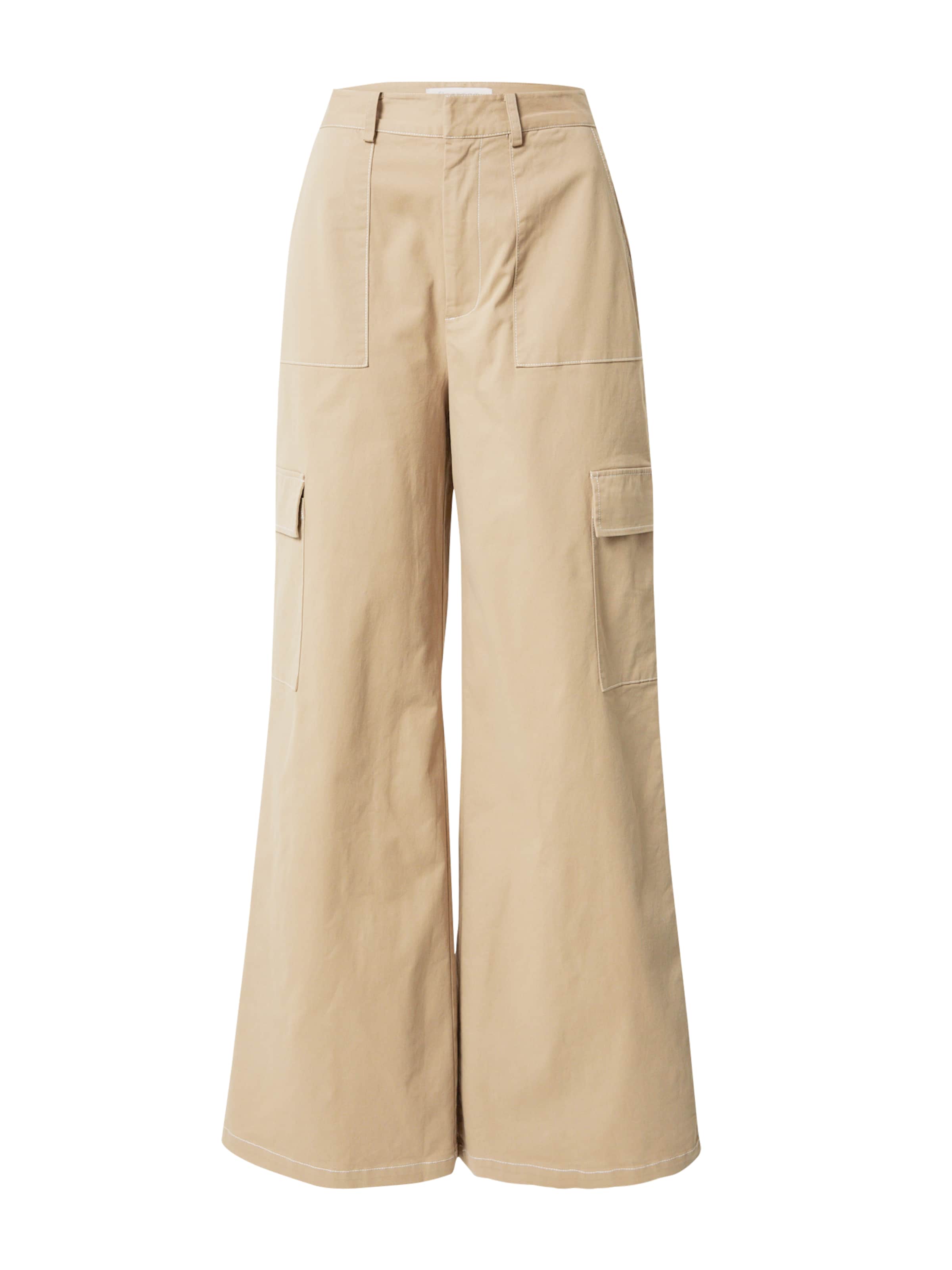 florence by mills exclusive for ABOUT YOU Wide leg Cargo Pants 'Storm Watch' in Beige: front