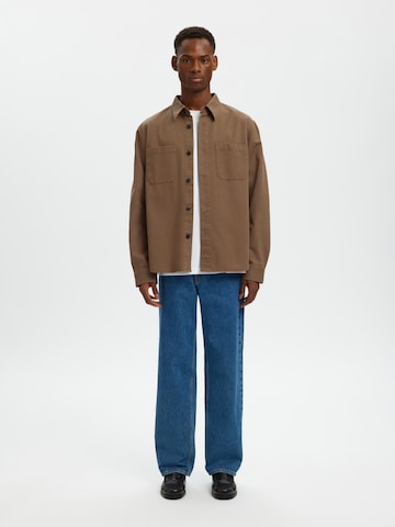 SELECTED Regular Fit Hemd 'SLHTRAVIS' in Braun