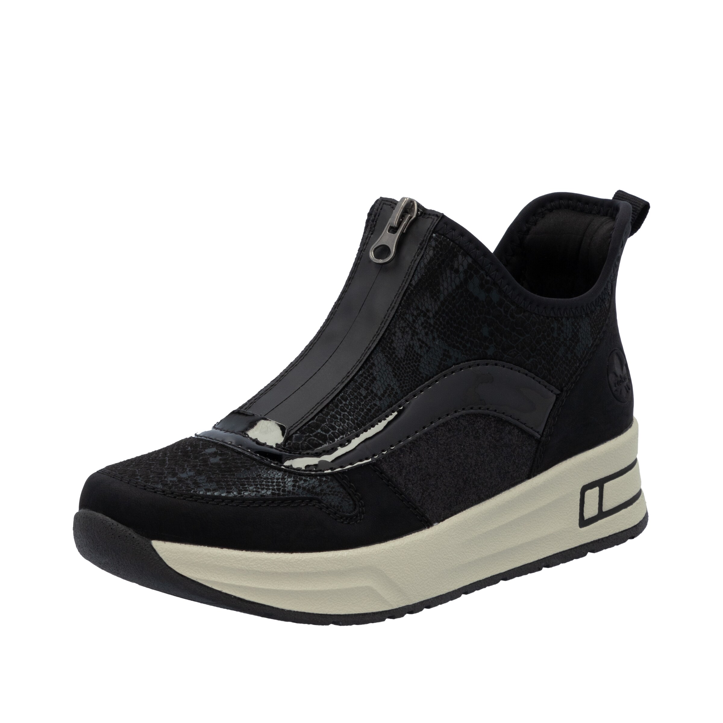 Rieker High-Top Sneakers in Black: front
