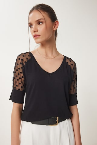 Happiness İstanbul Bluse in Schwarz