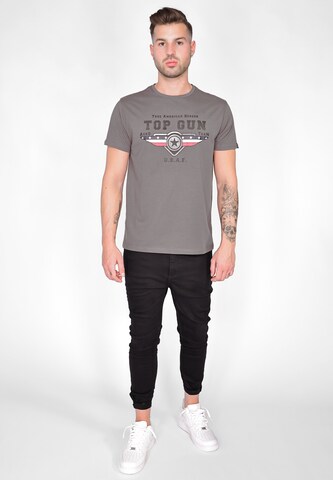 TOP GUN T-Shirt mit Top Gun Schriftzug TG20213022 ' ' in Grau