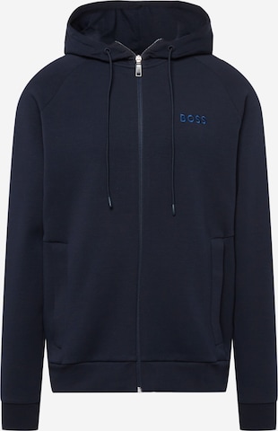 BOSS Green Zip-Up Hoodie 'Saggy' in Blue: front