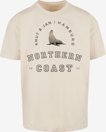 T-Shirt F4NT4STIC en beige : devant