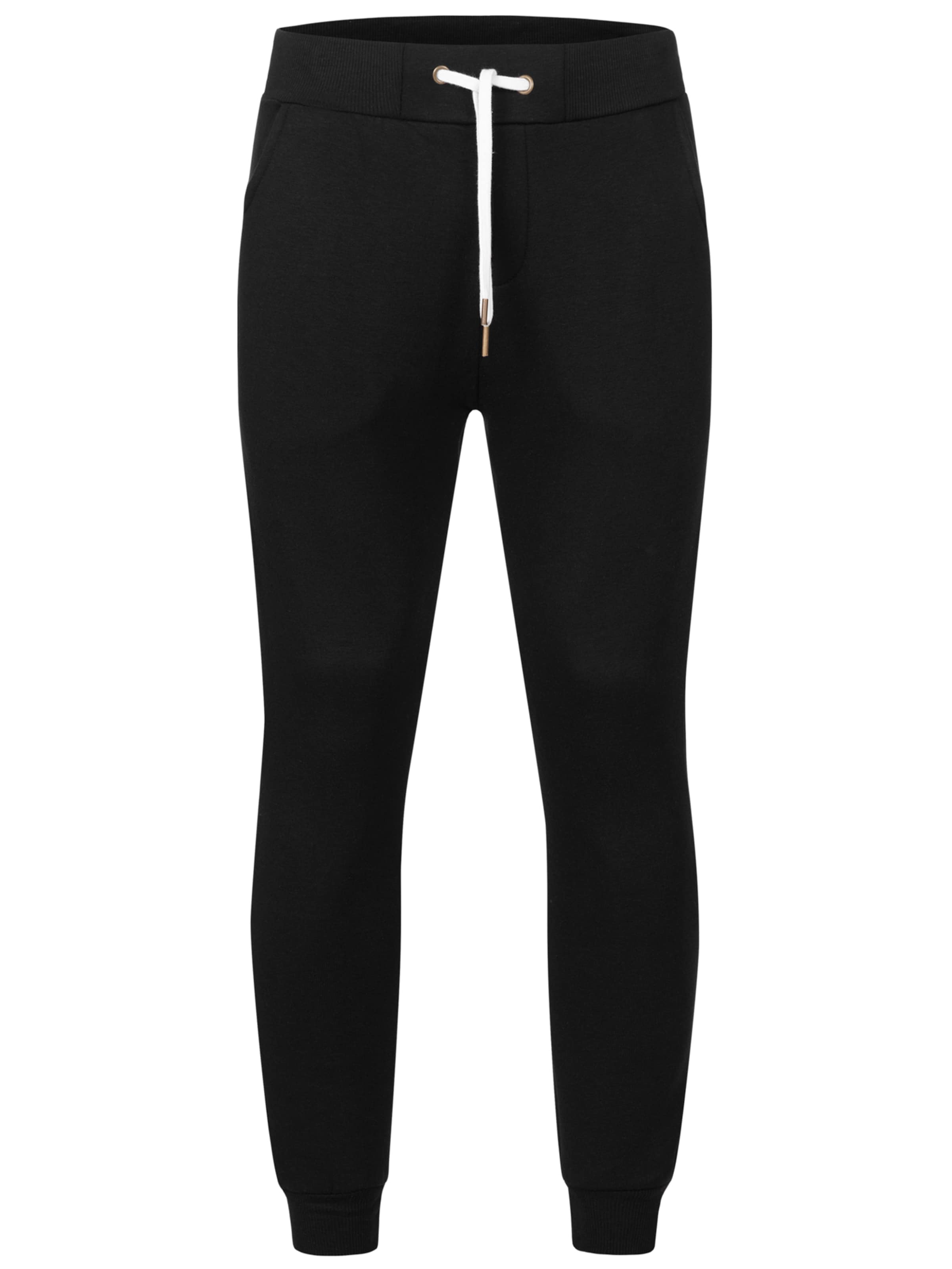 behype Slimfit Sweathose 'JOGGERY' in Schwarz: Vorderseite