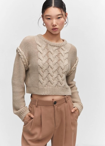 MANGO Sweater 'Matrix' in Beige: front