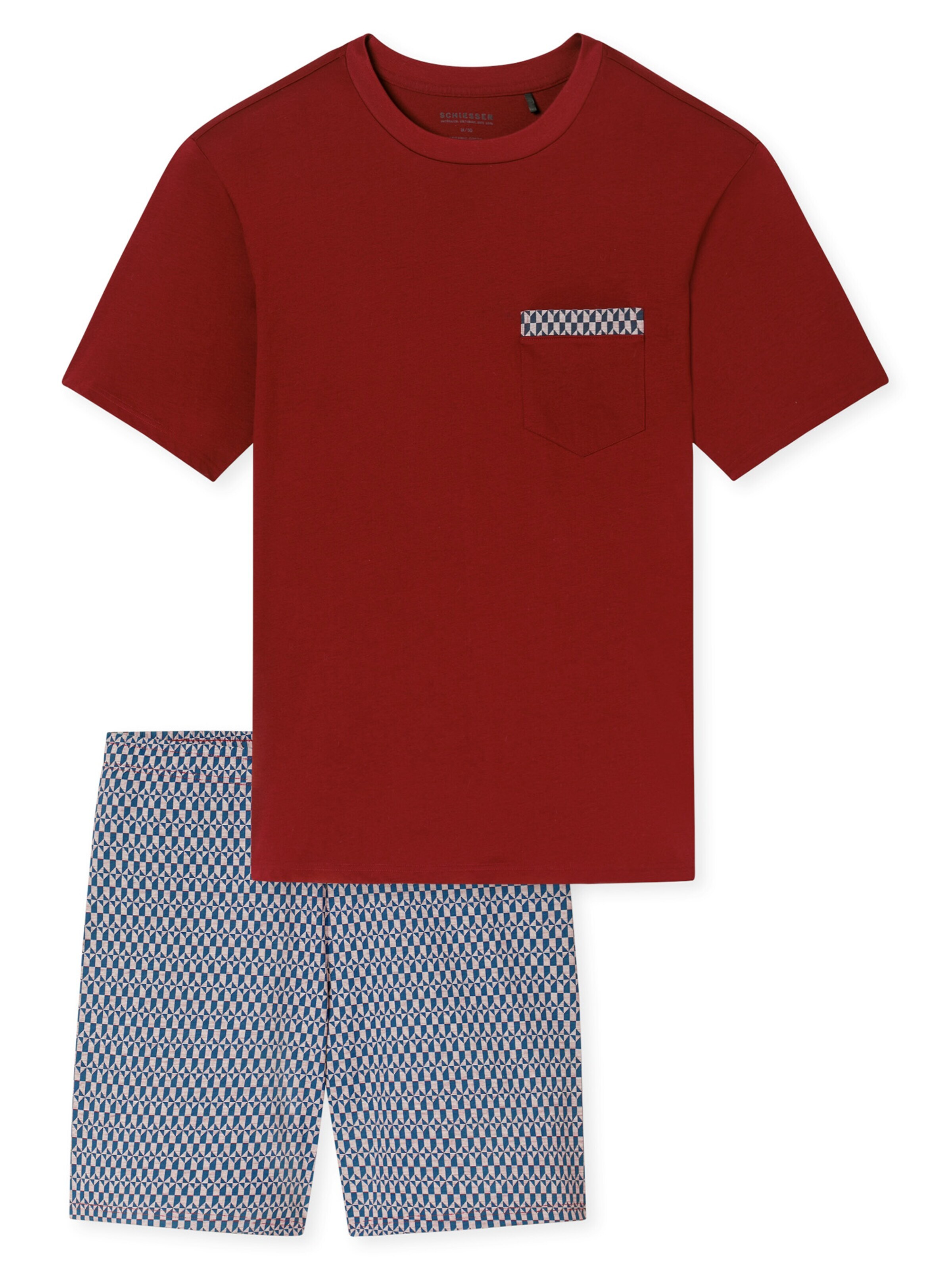 SCHIESSER Pyjama kort 'Comfort Nightwear' in Rood: voorkant
