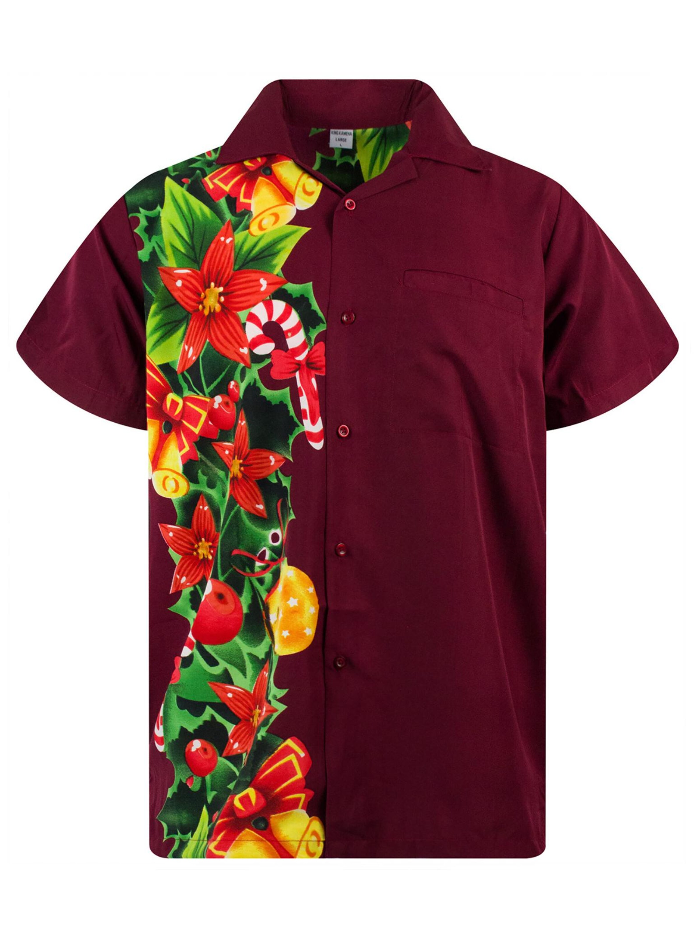 King Kameha Regular Fit Hemd 'Christmas Wedding'‌‌‌‌‌‌‌ in Rot: Vorderseite