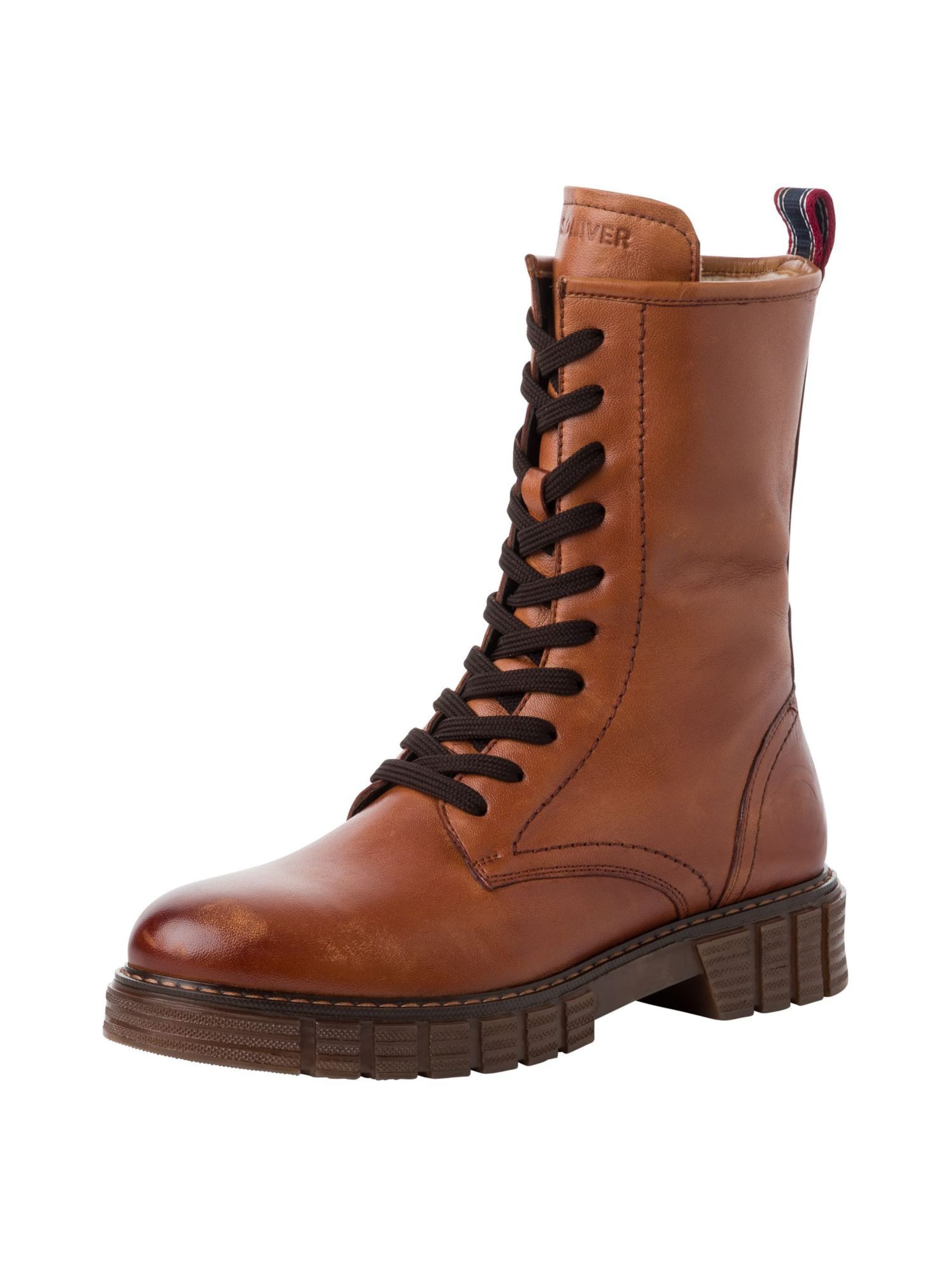 Stivaletto stringato di s.Oliver in marrone: frontale