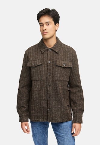 Fit confort Chemise 'Wheel' INDICODE JEANS en marron : devant