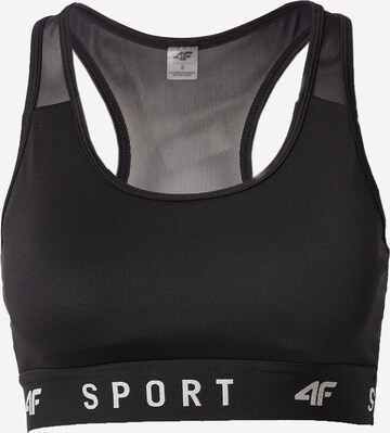 4F Bustier Sports-BH i sort: forside