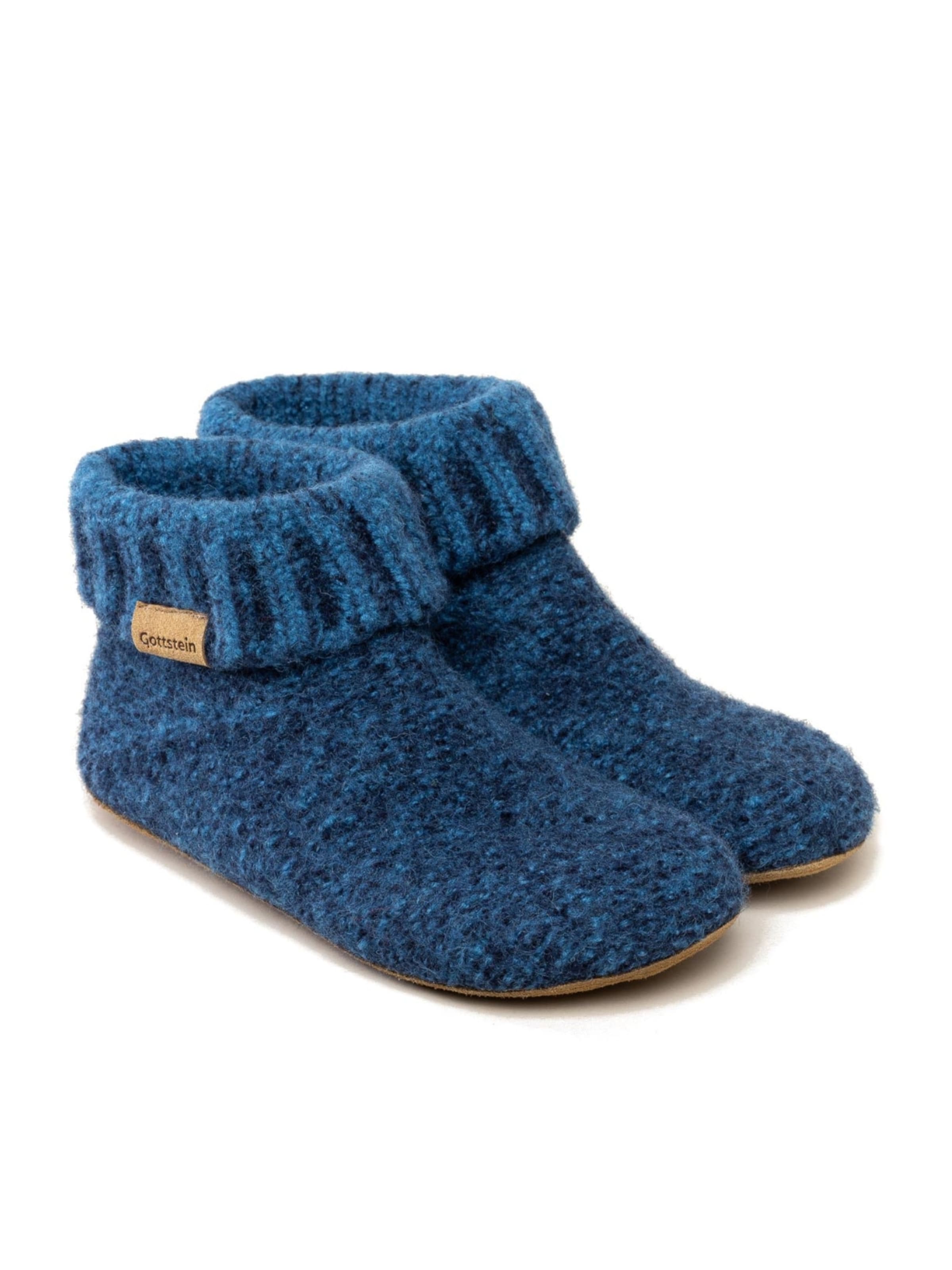 Gottstein Slippers 'Hüttenschuhe Knit Boot' in Blue