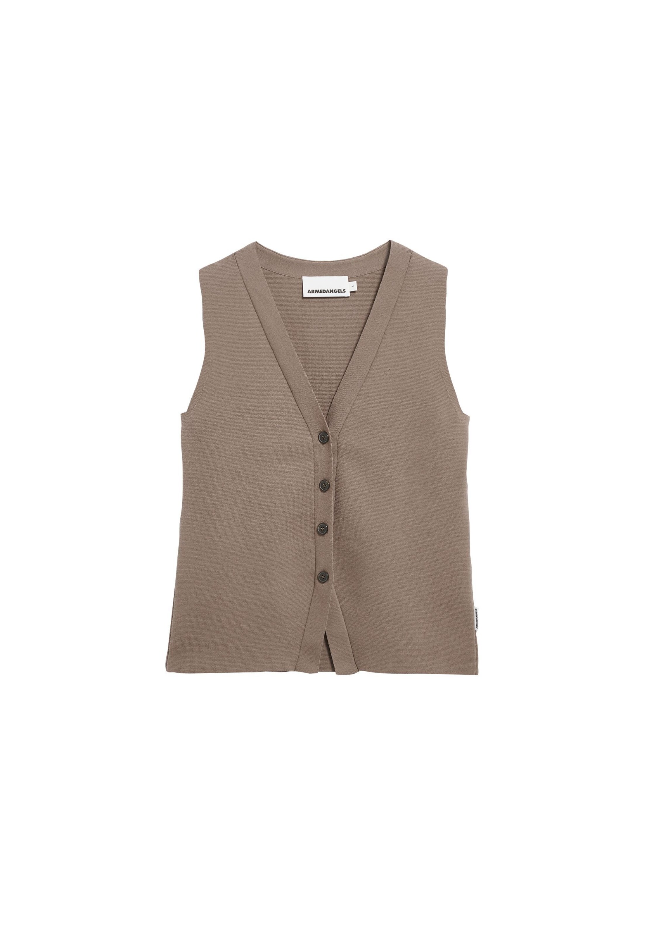 ARMEDANGELS Weste COMPACT BUTTONED in braun, Produktansicht