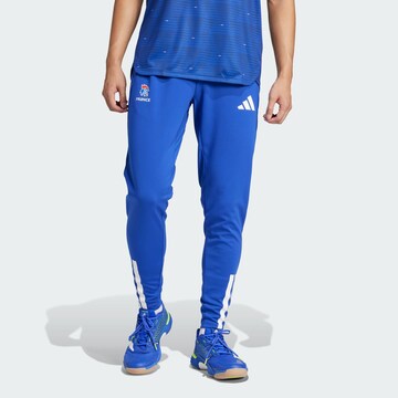 ADIDAS PERFORMANCE Slimfit Sportbroek in Blauw: voorkant