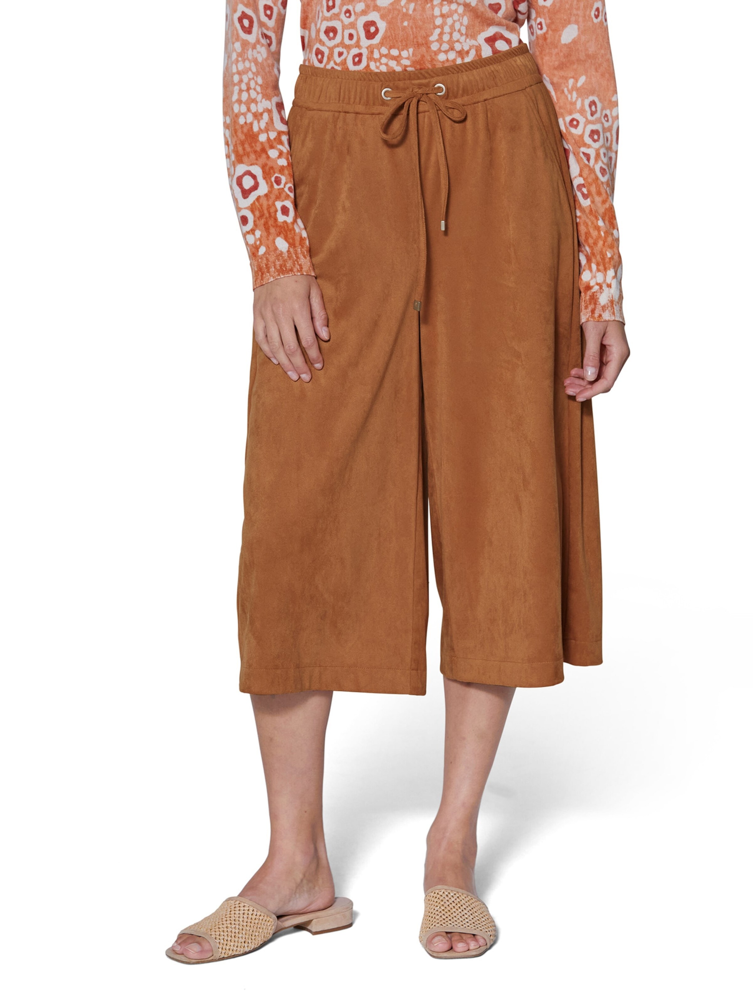 Wide Leg Pantalon MADELEINE en marron : devant