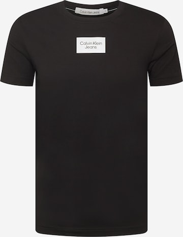 Tricou de la Calvin Klein Jeans pe negru: față