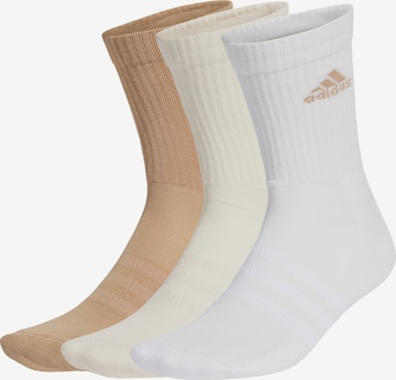 Calzino sportivo 'Cushioned Crew 3 Pairs' di ADIDAS PERFORMANCE in beige: frontale