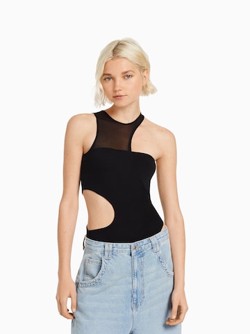 Bershka T-shirtbody i svart: framsida