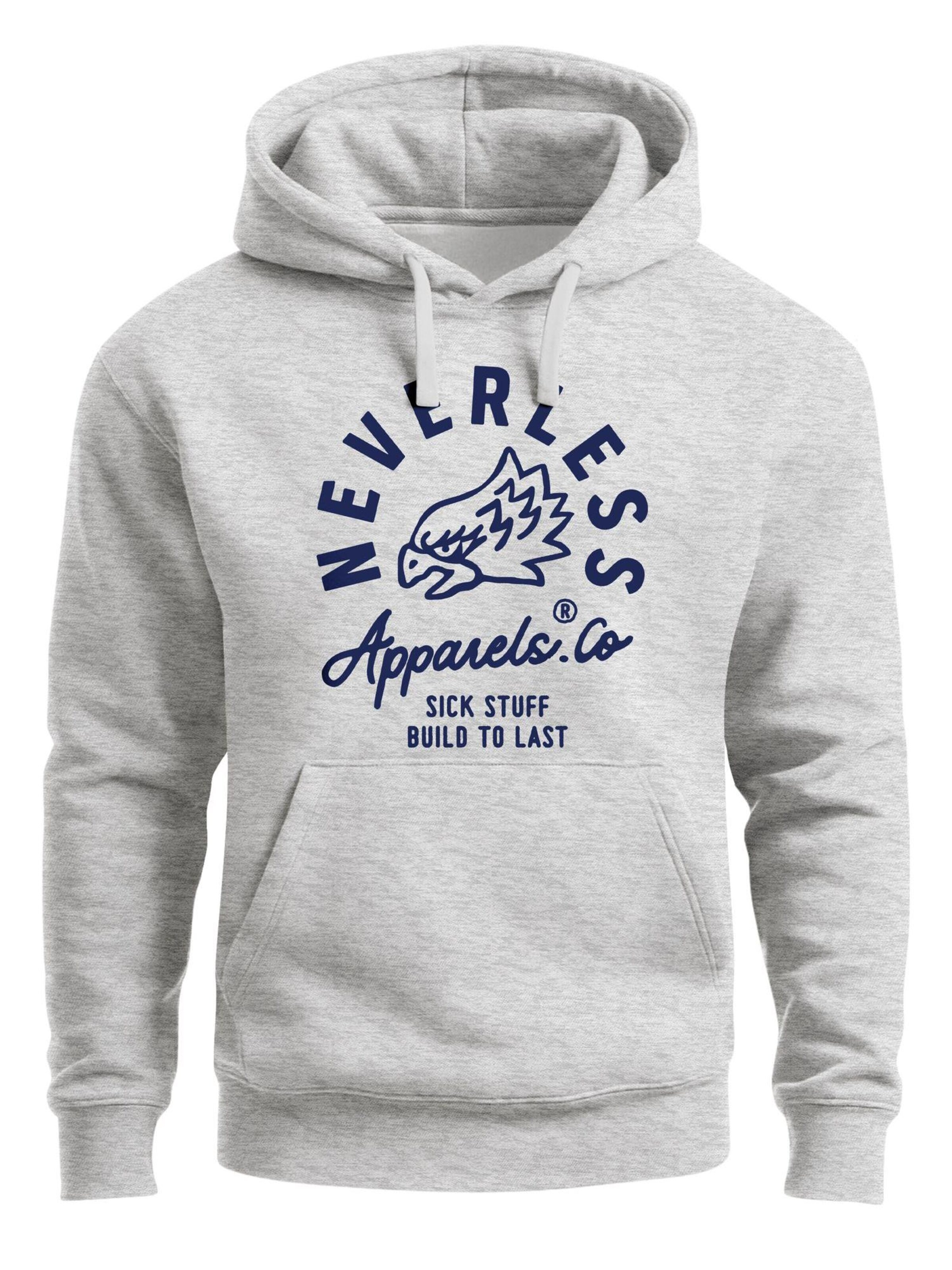 Neverless Sweatshirt 'Adler' in Grey: front