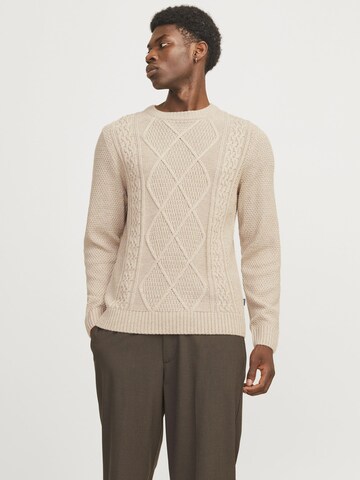JACK & JONES Pullover 'JPRBLUDiogo' in Beige: Vorderseite