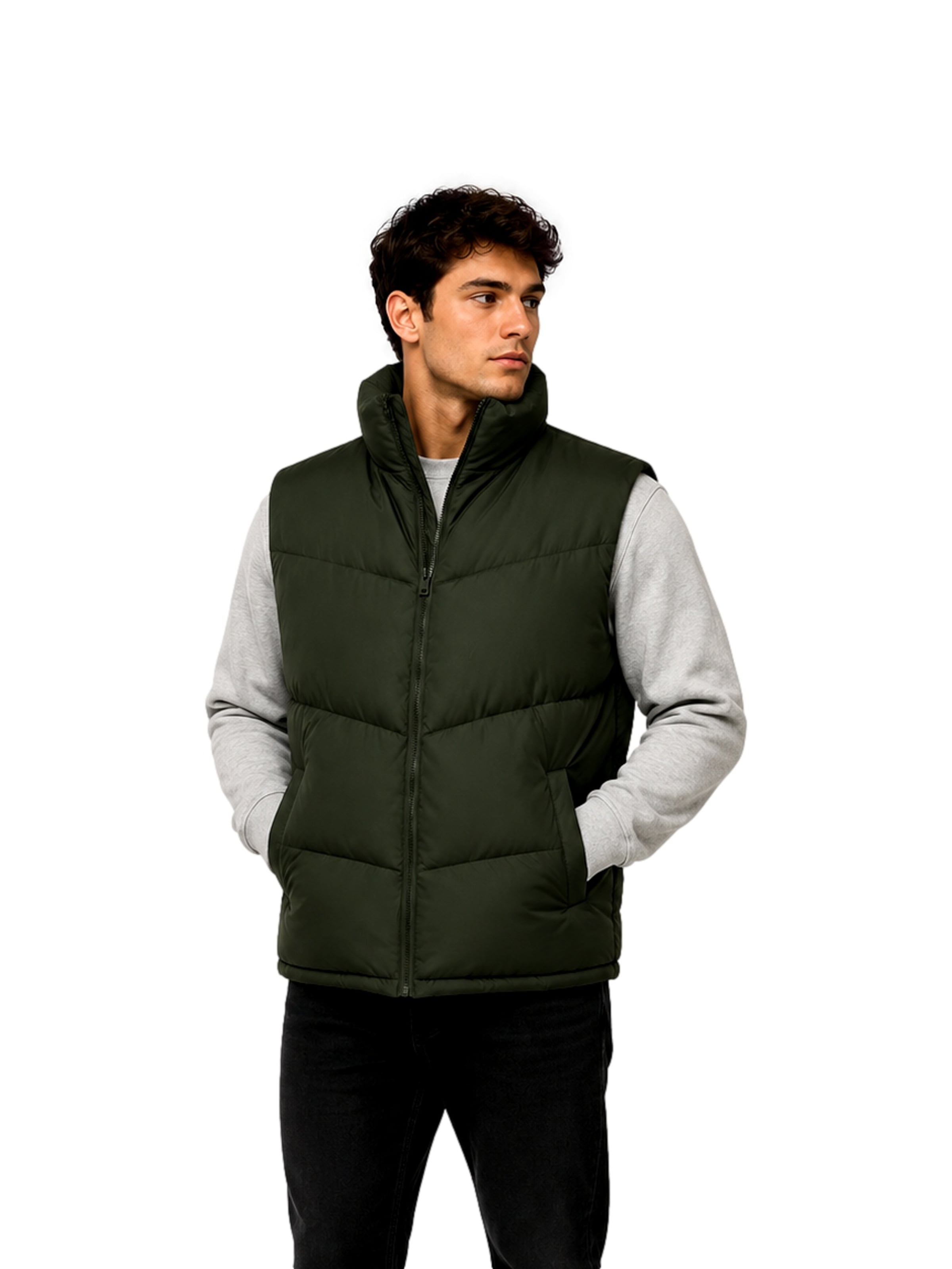 Only & Sons - Colete 'Odin' em verde: frente