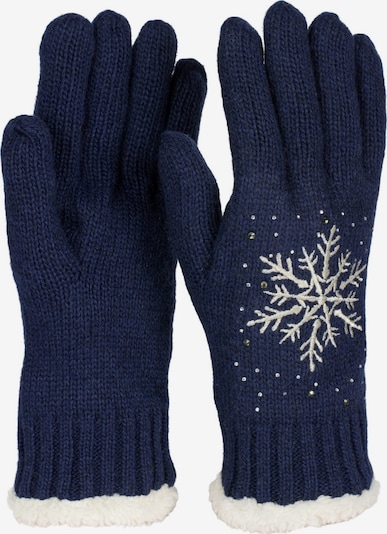 styleBREAKER Fingerhandschuhe 'Strickhandschuhe mit Schneeflocke, Strass und Fleece' in XS-XL in dunkelblau, Produktansicht