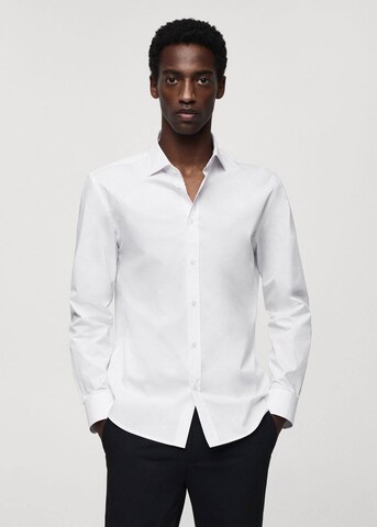 MANGO MAN Regular fit Skjorta 'palmar' i vit: framsida