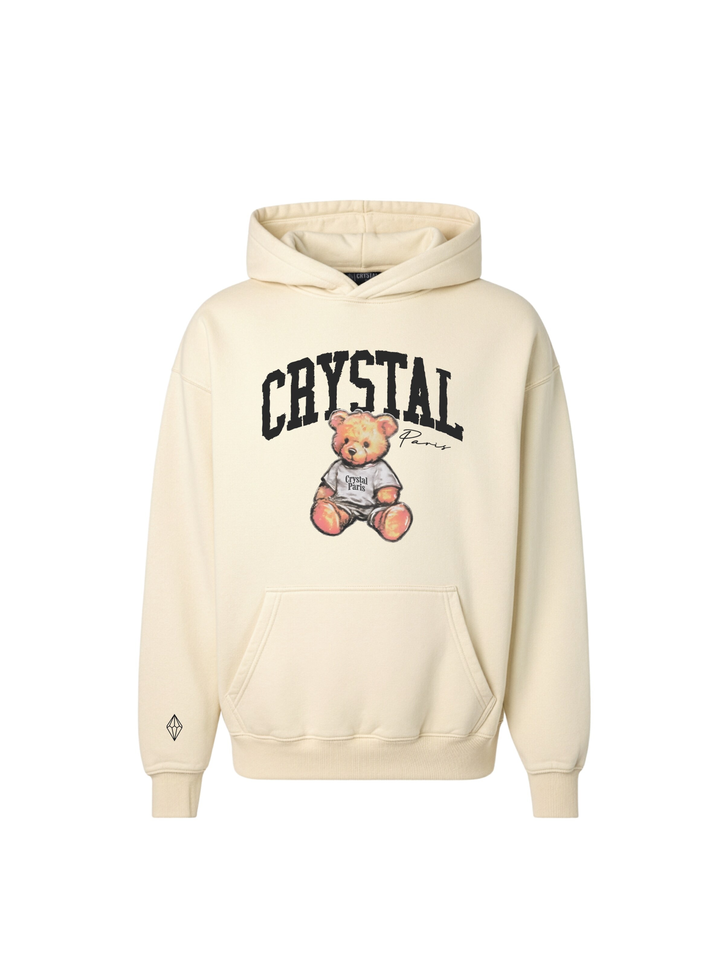 Crystal Paris Sweatshirt 'Teddy' in Wit: voorkant