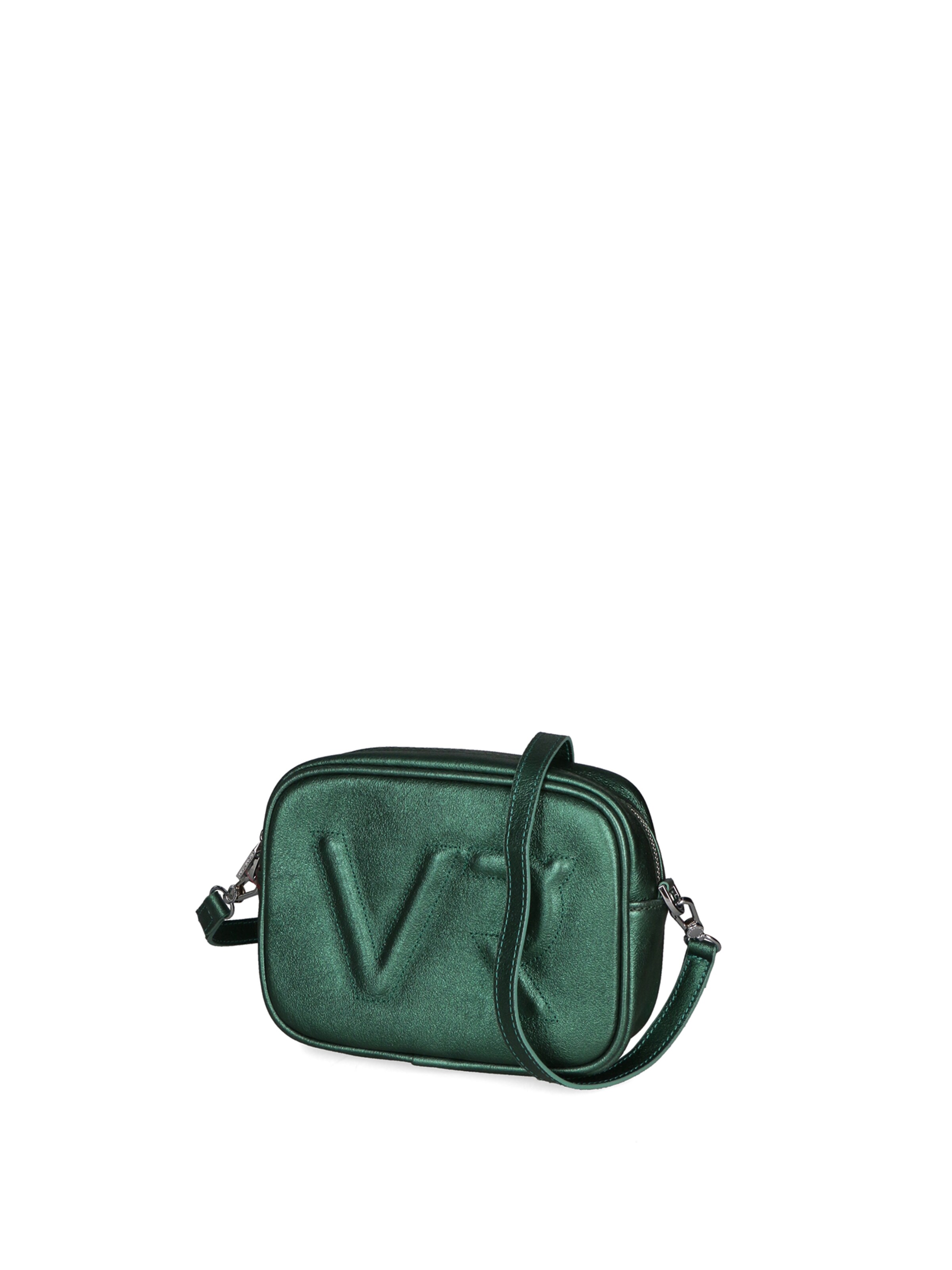 Borsa a tracolla 'Borsa a Tracolla Donna Pelle Laminata con Zip' di Virginia Rhinè in verde