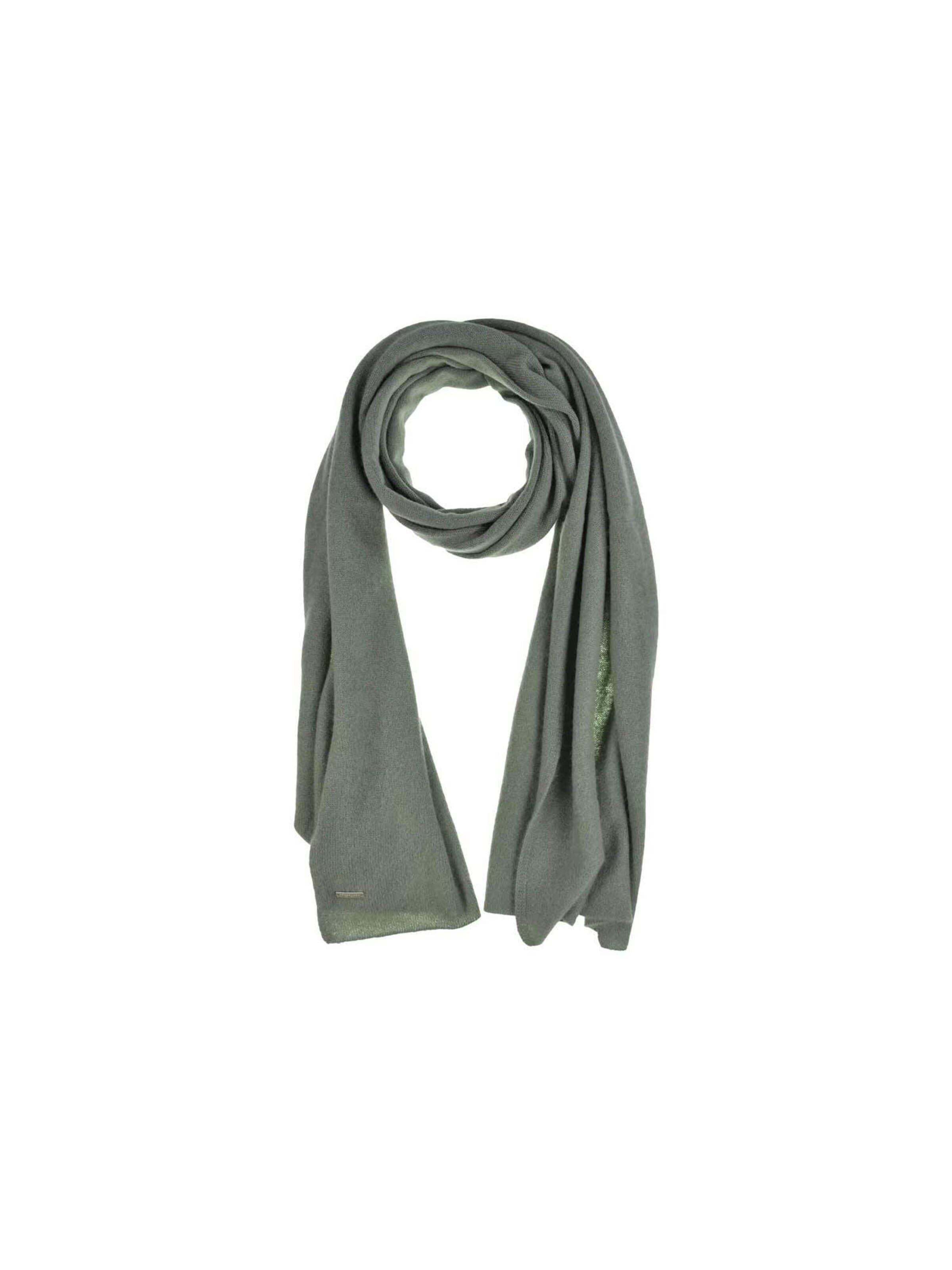 Seeberger Full Finger Gloves 'Schal' in Green: front