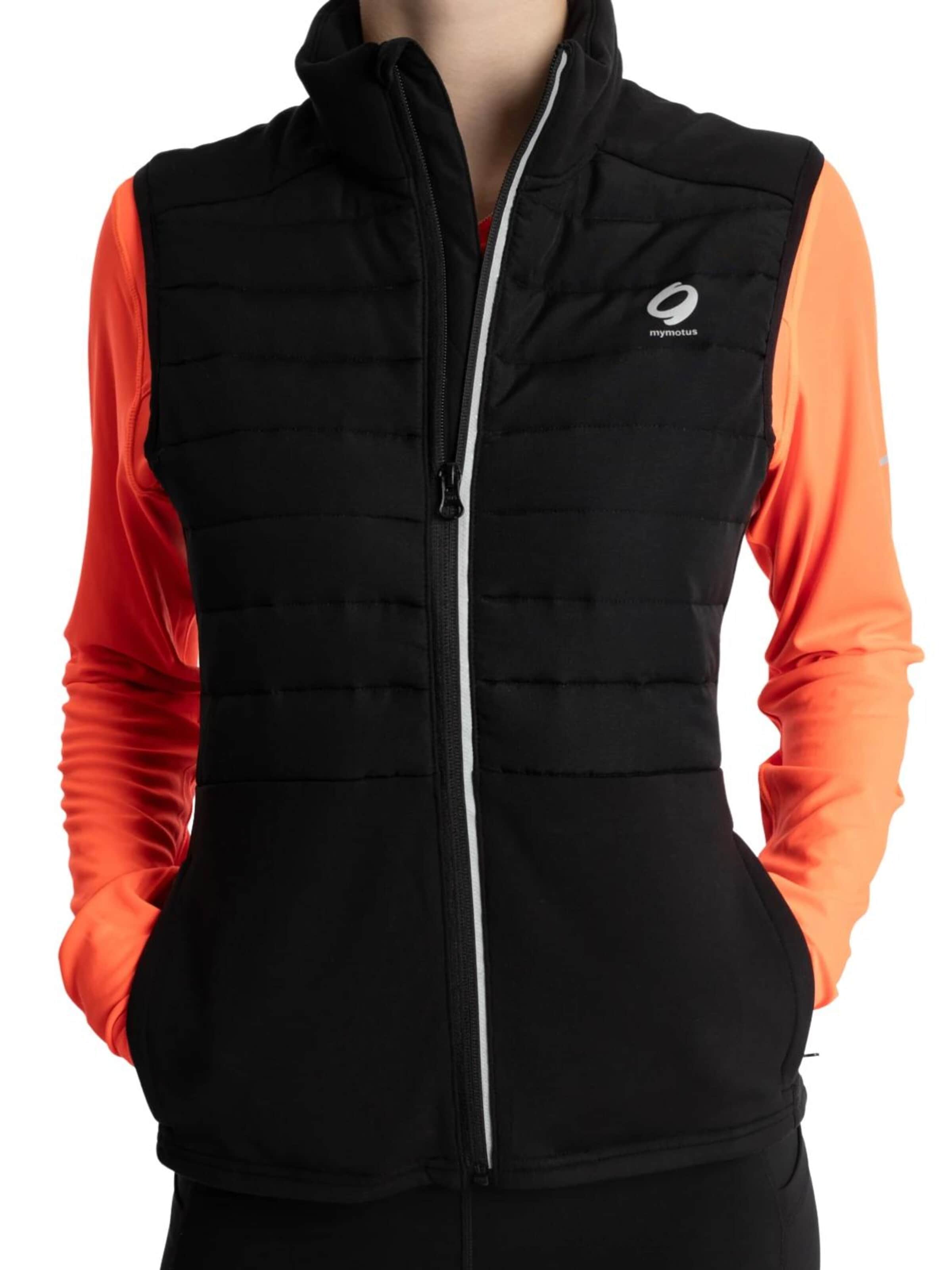 mymotus Sportjas 'Mymotus® Ladies Running Weste, black RW141' in Zwart: voorkant
