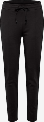 CULTURE Regular Trousers with creases 'Eloise' in Black: front